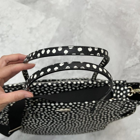 Kate Spade Baby Diaper Bag Black Polka Dot Kaylie Changing Pad Shoulder Strap - Picture 16 of 16